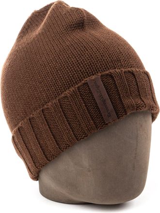 Ermenegildo Zegna Cashmere Beanie with Leather Logo