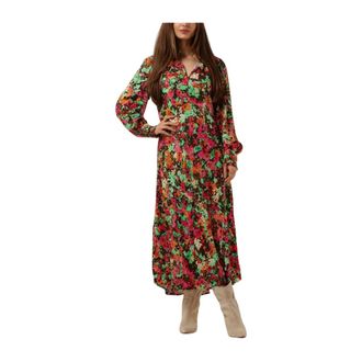 Y.A.S Y.a.s, Kleedjes, Dames, Veelkleurig, S, Polyester, Yasming LS Midi Jurk