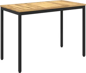 vidaXL Mesa De Cena De Jard&iacute;n Blanco Y Negro 108,5 X 55 X 75 Cm Vidaxl