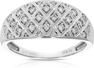 Vir Jewels 1/4 cttw Lab Grown Diamond Ring in Sterling Silver For Women