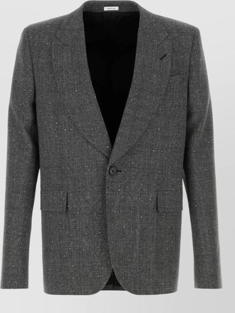 Alexander McQueen embroidered glencheck wool blazer