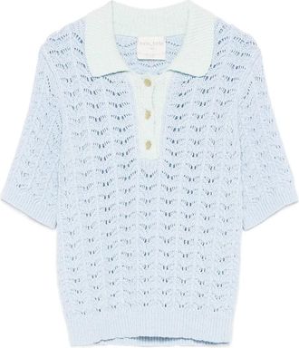 Forte_Forte Gehaakte polotop - Blauw