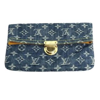 Louis Vuitton Pre-owned Clutches, female, Blue, Size: ONE SIZE Pre-owned Pochette Plat Monogram Denim Clutch Bag