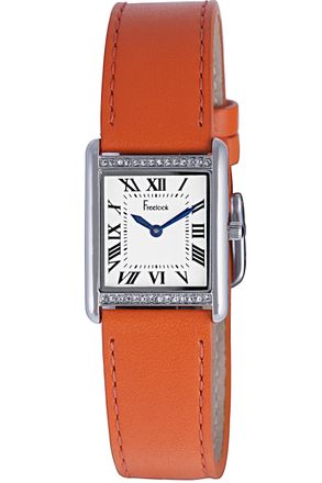Freelook Womens : LADIES QA WHITE DIAL ROMAN NUMERALS ORANGE BAND WATCH Leather - One Size