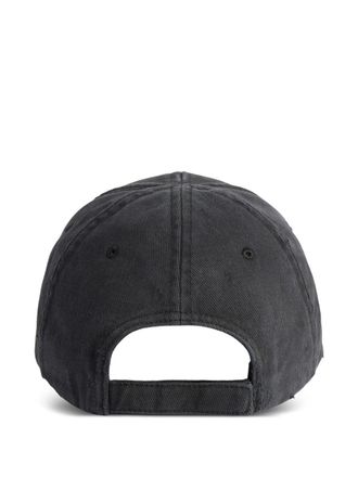 Balenciaga Logo-Embroidered Cotton Baseball Cap - Black