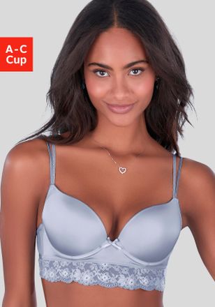 Vivance Push-up-BH VIVANCE Anisa, Damen, Gr. 70, Cup A, hellblau, Microtouch, Obermaterial: 60% Polyamid, 35% Polyester, 5% Elasthan, BHs Push-up-BH, mit B&uuml;ge