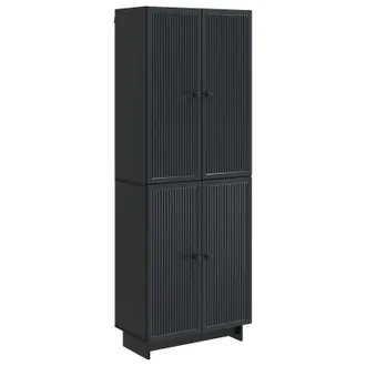 vidaXL Juego De Armarios 2 Uds. Negro Madera De Ingenier&iacute;a Vidaxl
