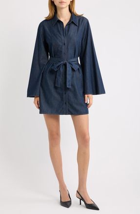 Frame Denim The Denim Tuxedo Minidress in Rinse at Nordstrom, Size X-Small