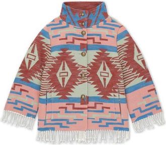 Fortela Feather Navajo Cotton Cape in Nvj at Nordstrom, Size 42 Eu