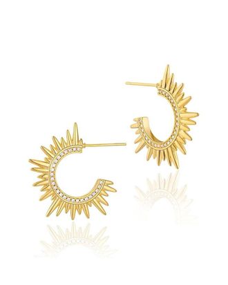 Liv Oliver 18K Plated Cz Burst Earrings