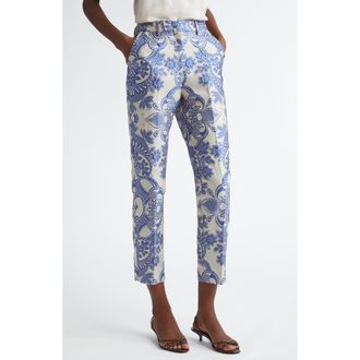 Etro Paisley Jacquard Pants in Multicolor Blue Base at Nordstrom, Size 4 Us