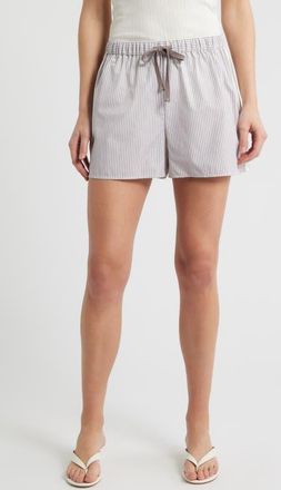Bernardo Stripe Drawstring Shorts in Taupe/Ivory at Nordstrom, Size X-Large
