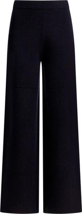 Max Mara Judy Wide Broeken - Dames - Wijde Broeken - Blauw - S - Wol - Broeken