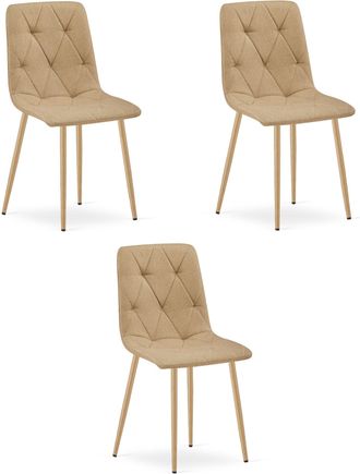 OEM Silla Libra - Tela Marr&oacute;n / Patas Color Madera X 3