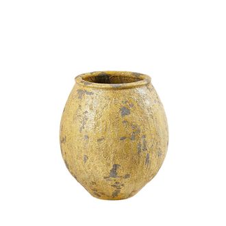 Schubiger M&ouml;bel Gef&auml;ss Fenice Keramik Gelb H: 51 cm