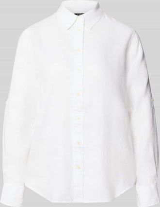 Lauren Ralph Lauren Relaxed Fit Leinenhemd aus reinem Leinen in Weiss, Gr&ouml;&szlig;e XL