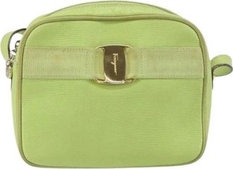 Ferragamo Pre-owned Cross Body Bags, female, Green, Size: ONE SIZE Pre-owned Leather Shoulder Bag