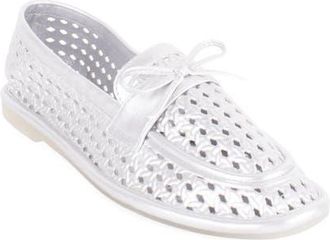 Elie Tahari Maple Cutout Loafer in Silver at Nordstrom, Size 6.5
