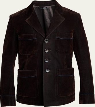 Tom Ford Mens Wool Patch Pocket Single-Breasted Blazer