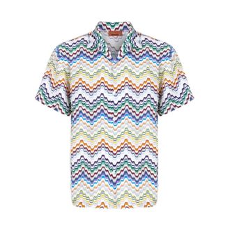 Missoni Camicia Bowling in Viscosa con Stampa Zigzag - - Shirts - Uomo - Multicolore - L
