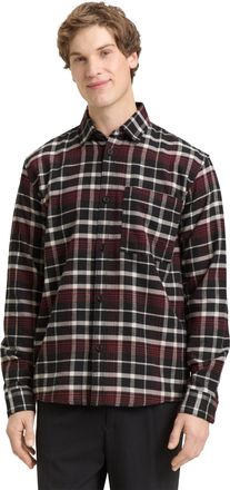 Tom Tailor Denim Langarmhemd TOM TAILOR DENIM, Herren, Gr. XXL, N-Gr, schwarz rot wei&szlig; check, Single Jersey, Obermaterial: 60% Baumwolle, 40% Polyester, kariert, norma