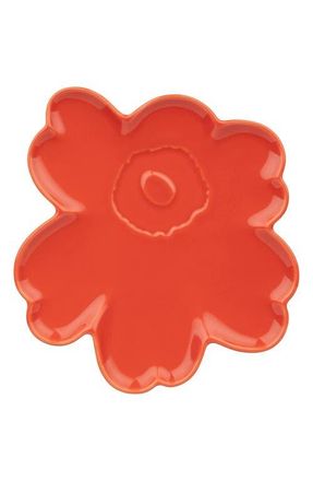 Marimekko Unikko Flower Shape Plate in Orange at Nordstrom, Size One Size Oz