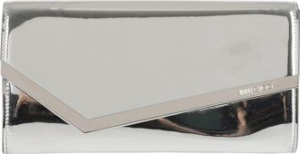 Jimmy Choo London Silver Emmie Patent Glitter Metallic Leather Handbag