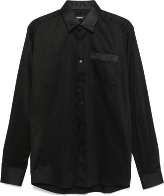 Karl Lagerfeld satin shirt - men - Elastane/Cotton - 42 - Black