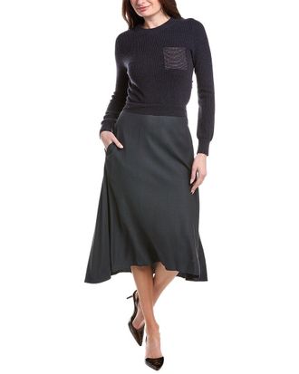 PESERICO Wool, Silk, & Cashmere-Blend Midi Dress