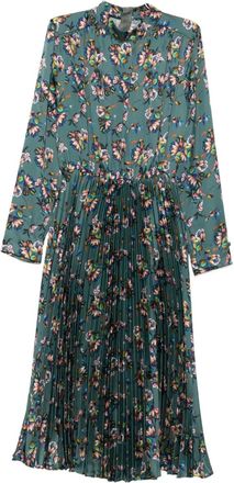 Nissa floral-print pleated dress - women - Fabric - 44 - Green
