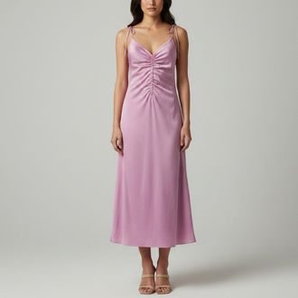 Sandro Purple Crepe Strappy Midi Dress