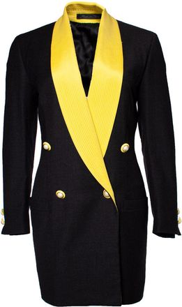 Versace Gianni Versace Couture Maxi blazer with yellow collar