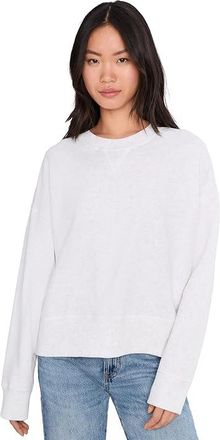 Faherty High Standard Fleece Vintage Crew Womens Sweatshirt Ice Grey Heather : MD, Cotton