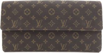 Louis Vuitton Ebene Monogram Mini Lin Long Wallet (Bi-Fold) (Pre-Owned)