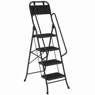 HOMCOM Escalera plegable 50x83x157.5 cm negro