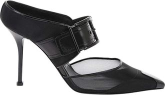 Alexander McQueen Black Mesh Pointed-Toe Pumps