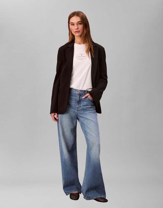 Calvin Klein Jeans Jeans ampi a vita bassa effetto vintage blu medio