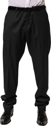 Dolce & Gabbana Mens Wool Formal Trousers Black