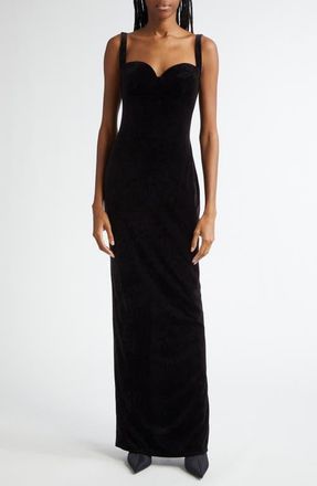 Balenciaga Velvet Gown in 1000 Black at Nordstrom, Size 10 Us