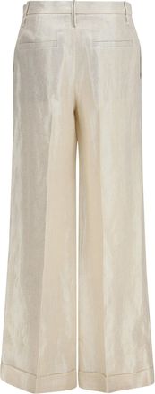 Brunello Cucinelli Womens Linen Tailored Pants Panama-Platino Silk Panama/platino Trousers