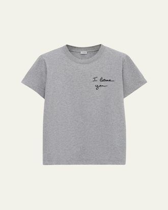 Loewe Logo Embroidered Short-Sleeve Cotton T-Shirt