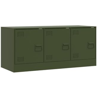Berkfield Home TV Cabinet Olive Green 99x39x44 cm Steel | Size: 99 x 39 x 44 cm