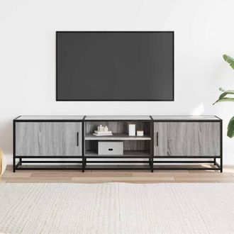 Berkfield Home TV Cabinet Grey Sonoma 160x35x41 cm Engineered Wood & Metal | Size: 160 x 35 x 41 cm