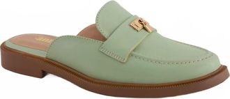 Andrea Womens Flat Moccasin Mule In Green
