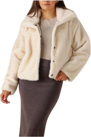 Nukus Nukus, Jassen, Dames, Beige, XL, Wol, Witte Pleun Jas voor Vrouwen