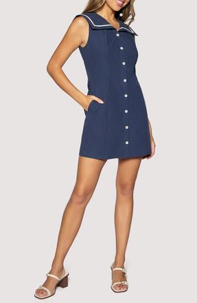 Lost + Wander Coastal Riviera Sleeveless Cotton Minidress in Navy at Nordstrom, Size Medium