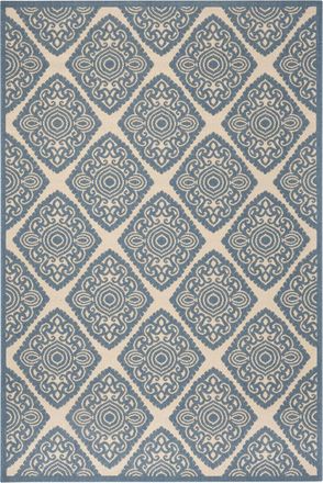 Safavieh Alfombra medall&oacute;n de polipropileno beige/azul, 122 x 183 cm
