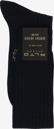 Alto Milano Lange Strümpfe aus gerippter Wolle