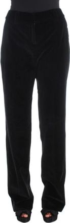 Ermanno Scervino Prachtige Rechte Broek - Dames - Straight fit broeken - Zwart - S - Katoen - Broeken