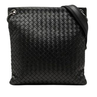 Bottega Veneta Pre-owned Woven Leather Crossbody Bag - Dames - Pre-owned - Zwart - Maat: ONE Size Leer